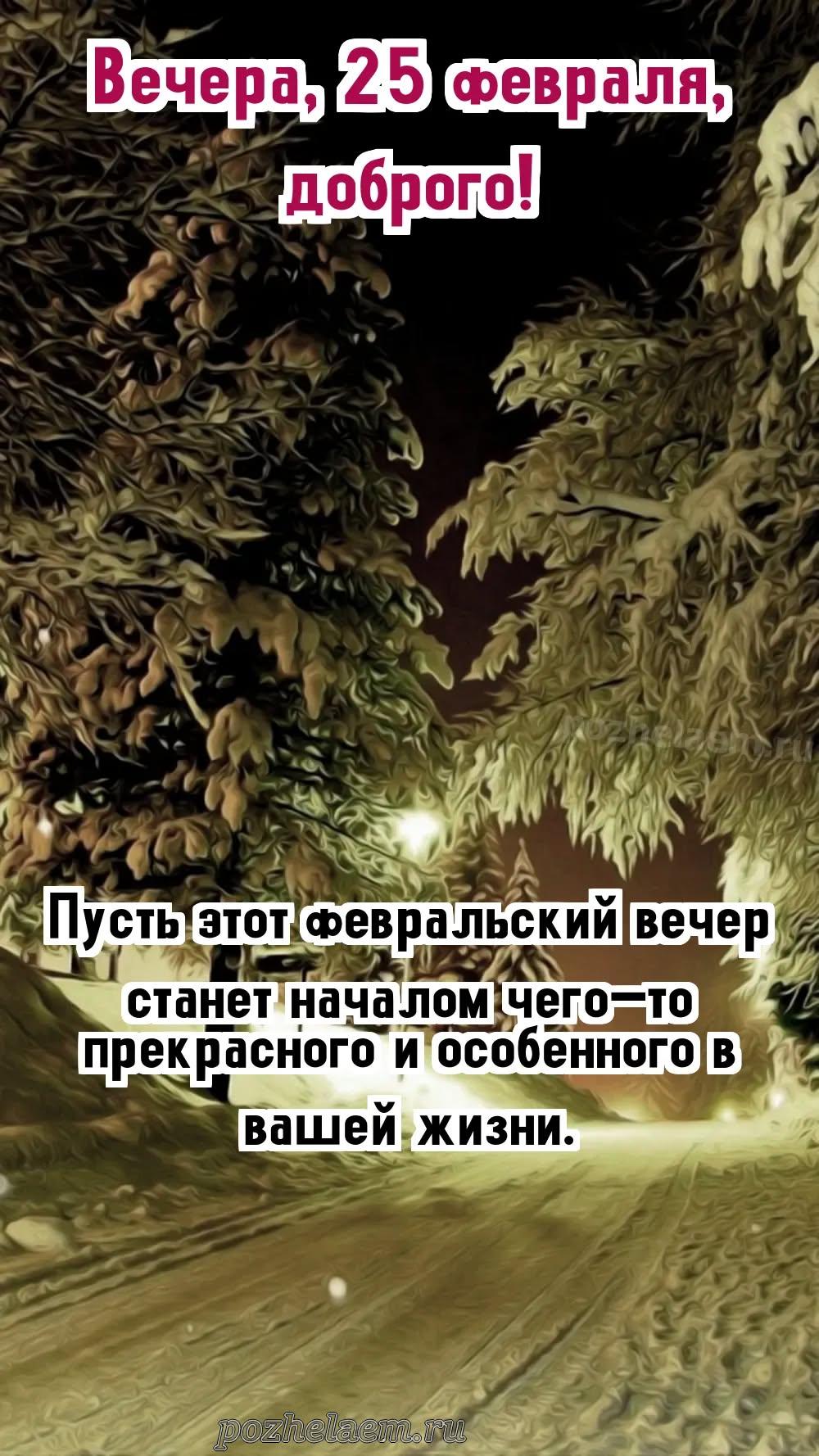 Добрый вечер 25 февраля красивые картинки и открытки