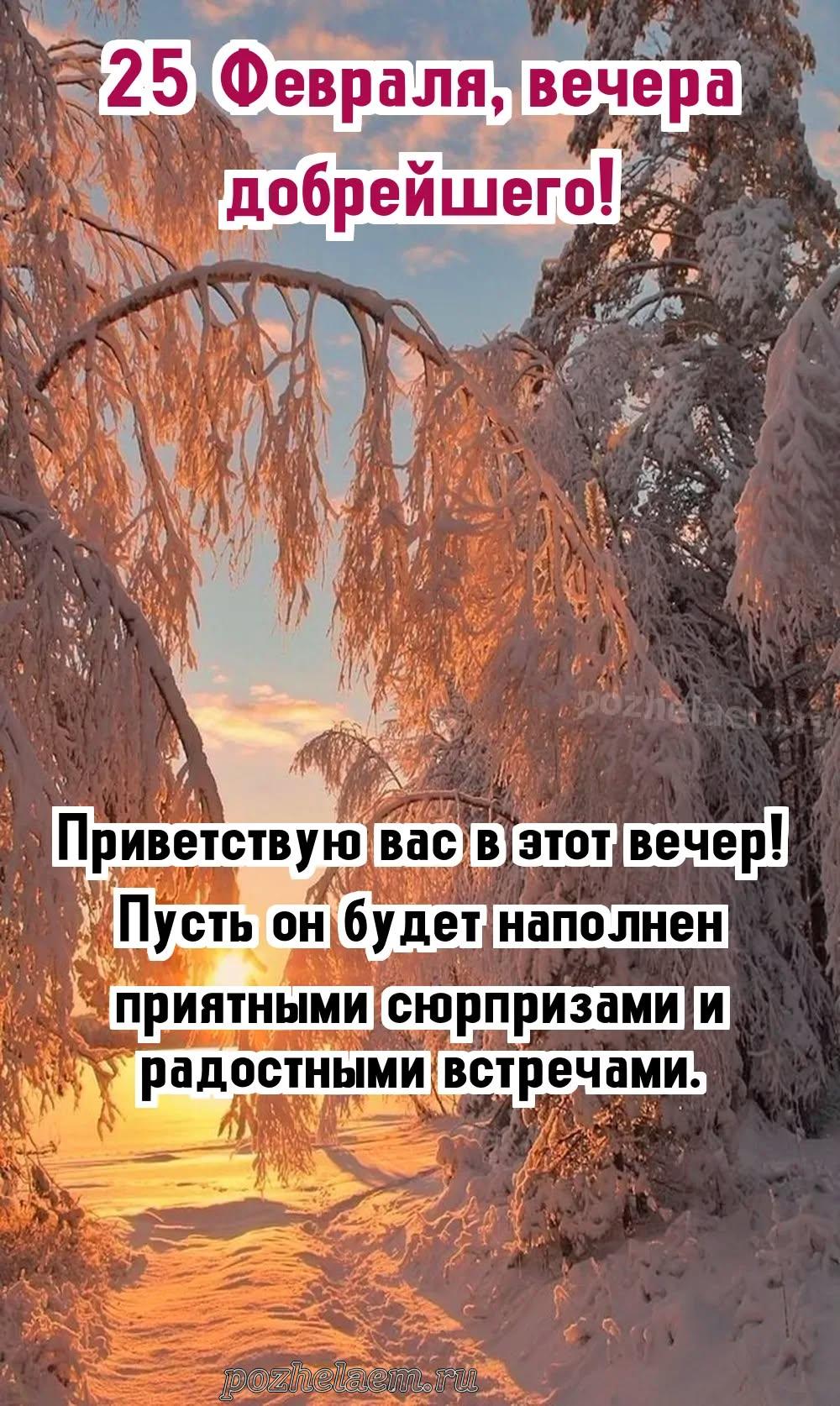 Добрый вечер 25 февраля красивые картинки и открытки