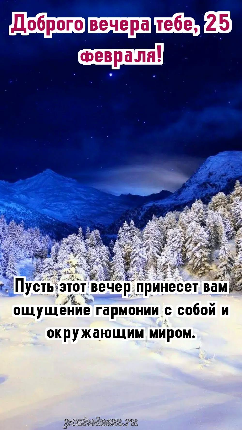 Добрый вечер 25 февраля красивые картинки и открытки