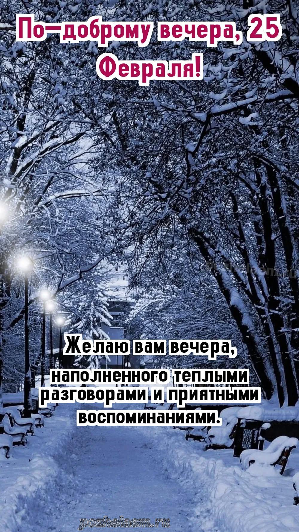 Добрый вечер 25 февраля красивые картинки и открытки