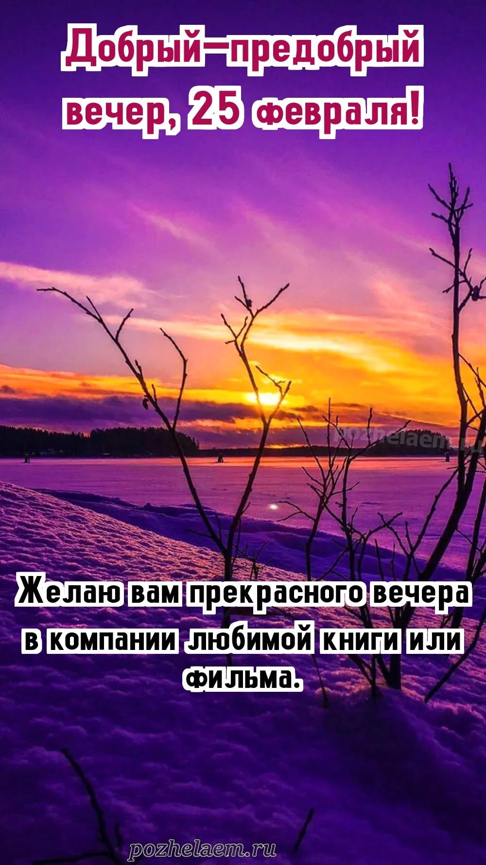 Добрый вечер 25 февраля красивые картинки и открытки