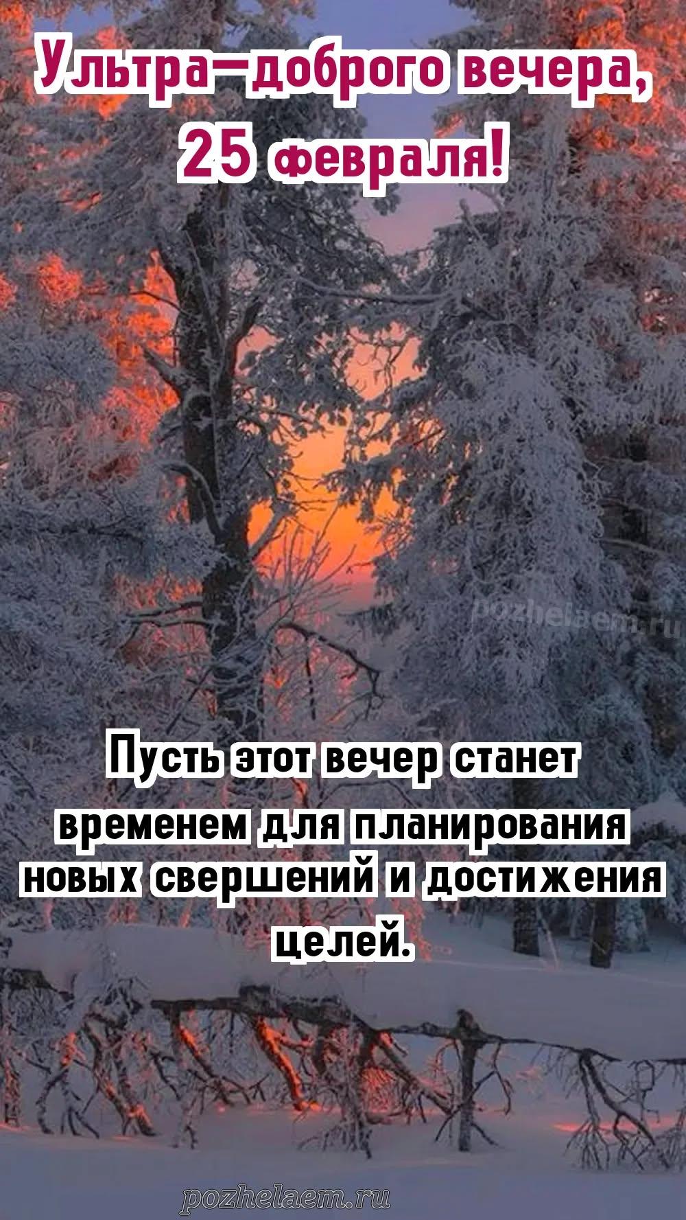 Добрый вечер 25 февраля красивые картинки и открытки