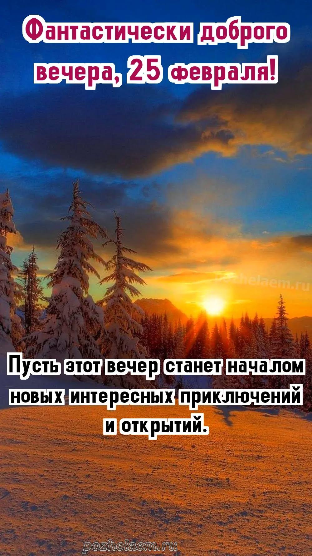 Добрый вечер 25 февраля красивые картинки и открытки