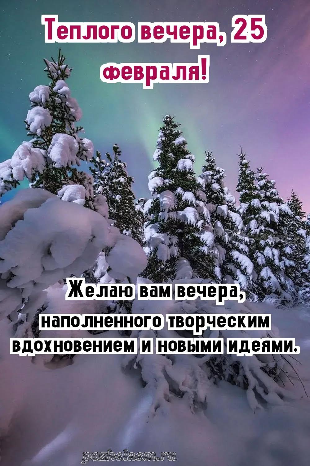 Добрый вечер 25 февраля красивые картинки и открытки